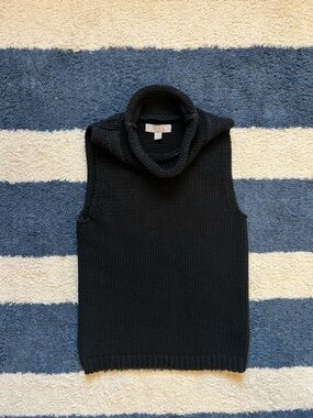 J. Crew Black Sleeveless Cowl Neck Sweater